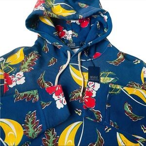 Polo Ralph Lauren Vintage Fleece Azure Sail Tropical Floral Hoodie $248